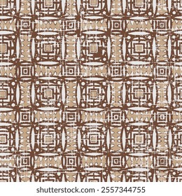 Carpet and Rugs textile design with grunge and distressed slub texture repeat brown pattern,Modern Geometry and decor repeat pattern on a creative texture surface with High-definition