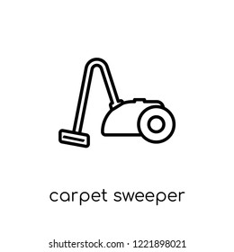 carpet sweeper icon. Trendy modern flat linear vector carpet sweeper icon on white background from thin line Furniture and household collection, outline vector illustration