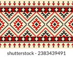 Carpet tribal pattern art. Geometric ethnic seamless pattern traditional. American, Mexican style. Design for background, wallpaper, illustration, fabric, clothing, carpet, textile, batik, embroidery.