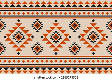 Carpet tribal pattern art. Geometric ethnic seamless pattern traditional. American, Mexican style. Design for background, wallpaper, illustration, fabric, clothing, carpet, textile, batik, embroidery.