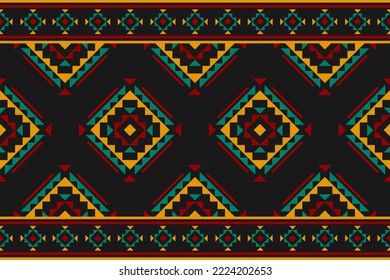 Carpet tribal pattern art. Geometric ethnic seamless pattern traditional. American, Mexican style. Design for background, wallpaper, illustration, fabric, clothing, carpet, textile, batik, embroidery.