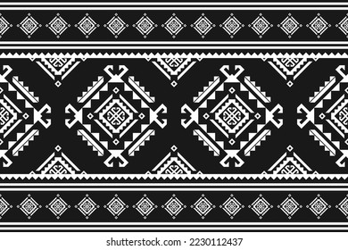 Carpet tribal pattern art. Geometric ethnic seamless pattern traditional. American, Mexican style. Design for background, wallpaper, illustration, fabric, clothing, carpet, textile, batik, embroidery.