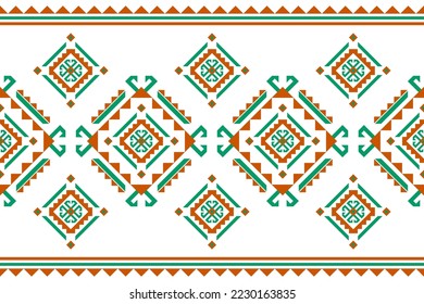 Carpet tribal pattern art. Geometric ethnic seamless pattern traditional. American, Mexican style. Design for background, wallpaper, illustration, fabric, clothing, carpet, textile, batik, embroidery.