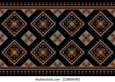 Arte de patrones tribales de alfombras. Patrón geométrico étnico sin costuras tradicional. de estilo americano y mexicano. Diseño para fondo, papel pintado, ilustración, tela, ropa, alfombra, textil, batik, bordado.