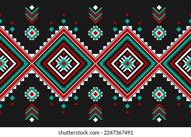 Carpet tribal pattern art. Geometric ethnic seamless pattern traditional. American, Mexican style. Design for background, wallpaper, illustration, fabric, clothing, carpet, textile, batik, embroidery.