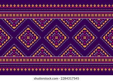 Carpet tribal pattern art. Geometric ethnic seamless pattern traditional. American, Mexican style. Design for background, wallpaper, illustration, fabric, clothing, carpet, textile, batik, embroidery.