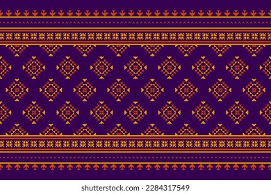 Carpet tribal pattern art. Geometric ethnic seamless pattern traditional. American, Mexican style. Design for background, wallpaper, illustration, fabric, clothing, carpet, textile, batik, embroidery.