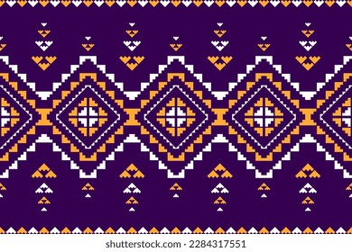 Carpet tribal pattern art. Geometric ethnic seamless pattern traditional. American, Mexican style. Design for background, wallpaper, illustration, fabric, clothing, carpet, textile, batik, embroidery.