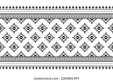 Carpet tribal pattern art. Geometric ethnic seamless pattern traditional. American, Mexican style. Design for background, wallpaper, illustration, fabric, clothing, carpet, textile, batik, embroidery.