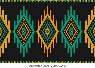 Carpet tribal pattern art. Geometric ethnic seamless pattern traditional. American, Mexican style. Design for background, wallpaper, illustration, fabric, clothing, carpet, textile, batik, embroidery.