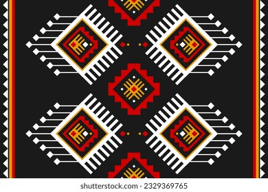 Carpet tribal pattern art. Geometric ethnic seamless pattern traditional. American, Mexican style. Design for background, wallpaper, illustration, fabric, clothing, carpet, textile, batik, embroidery.