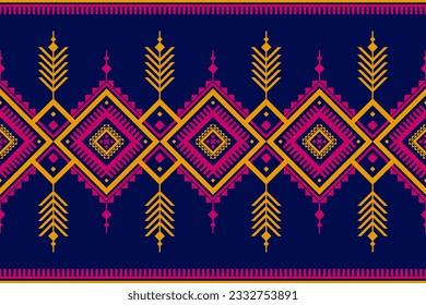 Carpet tribal pattern art. Geometric ethnic seamless pattern traditional. American, Mexican style. Design for background, wallpaper, illustration, fabric, clothing, carpet, textile, batik, embroidery.