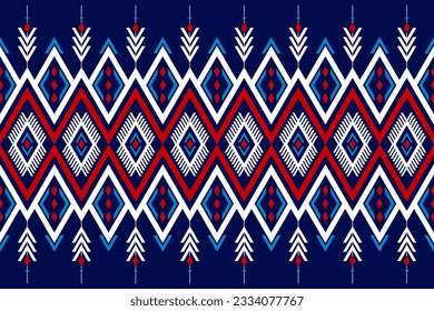 Carpet tribal pattern art. Geometric ethnic seamless pattern traditional. American, Mexican style. Design for background, wallpaper, illustration, fabric, clothing, carpet, textile, batik, embroidery.