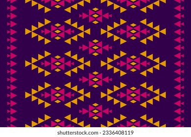 Carpet tribal pattern art. Geometric ethnic seamless pattern traditional. American, Mexican style. Design for background, wallpaper, illustration, fabric, clothing, carpet, textile, batik, embroidery.
