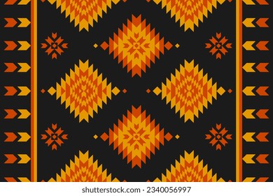 Arte de patrones tribales de alfombras. Patrón geométrico étnico sin costuras tradicional. de estilo americano y mexicano. Diseño para fondo, papel pintado, ilustración, tela, ropa, alfombra, textil, batik, bordado.