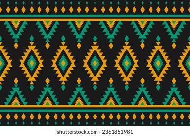 Carpet tribal pattern art. Geometric ethnic seamless pattern traditional. American, Mexican style. Design for background, wallpaper, illustration, fabric, clothing, carpet, textile, batik, embroidery.
