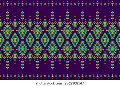 Carpet tribal pattern art. Geometric ethnic seamless pattern traditional. American, Mexican style. Design for background, wallpaper, illustration, fabric, clothing, carpet, textile, batik, embroidery.