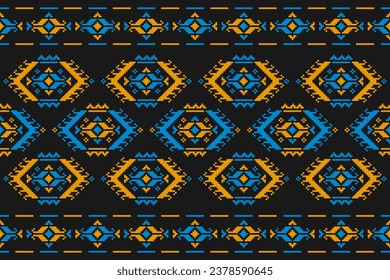 Carpet tribal pattern art. Geometric ethnic seamless pattern traditional. American, Mexican style. Design for background, wallpaper, illustration, fabric, clothing, carpet, textile, batik, embroidery.