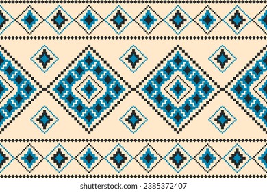 Carpet tribal pattern art. Geometric ethnic seamless pattern traditional. American, Mexican style. Design for background, wallpaper, illustration, fabric, clothing, carpet, textile, batik, embroidery.