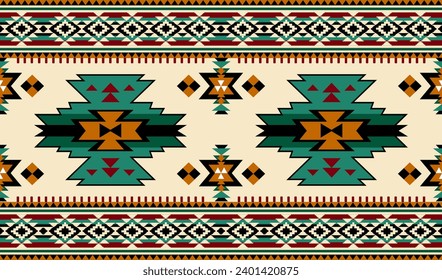 Carpet tribal pattern art. Geometric ethnic seamless pattern traditional. American, Mexican style. Design for background, wallpaper, illustration, fab