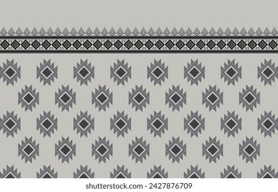 Carpet tribal pattern art. Geometric ethnic seamless pattern traditional. American, Mexican style. Design for background, wallpaper, illustration, fabric, clothing, carpet, textile, batik, embroidery.