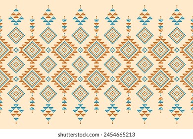 Carpet tribal pattern art. Geometric ethnic seamless pattern traditional. American, Mexican style. Design for background, wallpaper, illustration, fabric, clothing, carpet, textile, batik, embroidery.