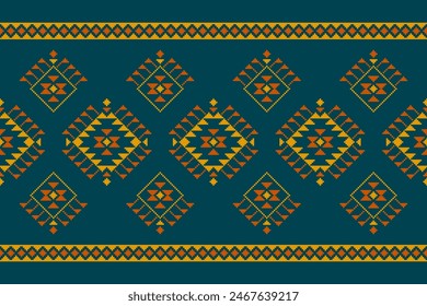 Carpet tribal pattern art. Geometric ethnic seamless pattern traditional. American, Mexican style. Design for background, wallpaper, illustration, fabric, clothing, carpet, textile, batik, embroidery.