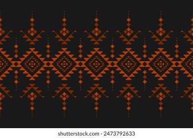 Carpet tribal pattern art. Geometric ethnic seamless pattern traditional. American, Mexican style. Design for background, wallpaper, illustration, fabric, clothing, carpet, textile, batik, embroidery.