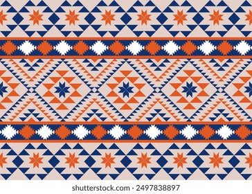 Carpet tribal pattern art. Geometric ethnic seamless pattern traditional. American, Mexican style. Design for background, wallpaper, illustration, fabric, clothing, carpet, textile, batik, embroidery.