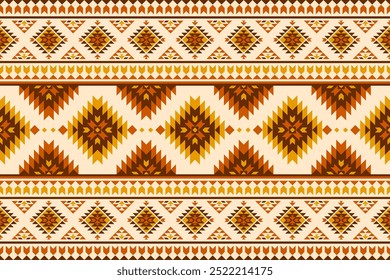 Carpet tribal pattern art. Geometric ethnic seamless pattern traditional. American, Mexican style. Design for background, wallpaper, illustration, fabric, clothing, carpet, textile, batik, embroidery.
