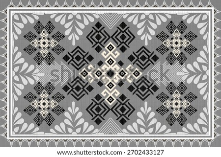 Carpet tribal pattern art. Geometric ethnic seamless pattern traditional. Aztec ethnic ornament print. Mexican style. Design for background, fabric, clothing, carpet, textile, batik, embroidery