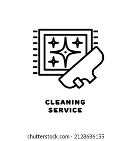 carpet and vacuum cleaner icon. Cleaning service concept