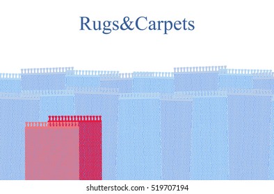 Carpet vector illustration, colorful background. Rug isolated on white background, top view.