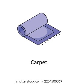 Icono de Esquema relleno isométrico vector de alfombras para sus proyectos digitales o de impresión.