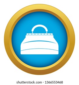 Carpetbag icon blue vector isolated on white background for any design