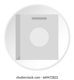 Carpetbag icon in flat circle isolated on white vector illustration for web