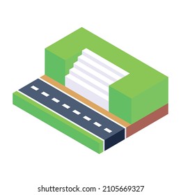Carpeted road isometric unique icon 

