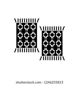 Carpets black icon, vector sign on isolated background. Carpets concept symbol, illustration 