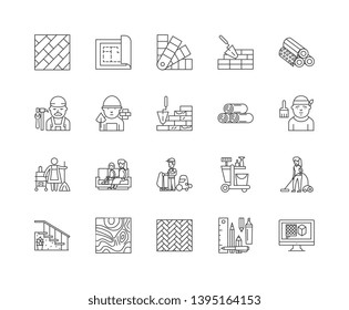 Carpets line icons, signs, vector set, outline illustration concept 