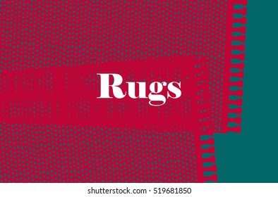 Carpets vector illustration, isolated on green background. 