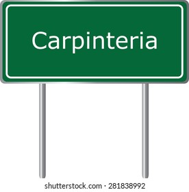 Carpinteria , California, road sign green vector illustration, road table, USA city