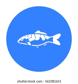 Carp-koi fish icon black. Singe aquarium fish icon from the sea,ocean life black.