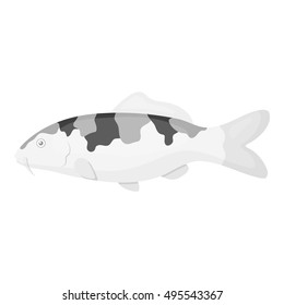 Carp-koi fish icon monochrome. Singe aquarium fish icon from the sea,ocean life monochrome.