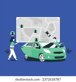 ilustración de diseño de vector de concepto de carpool