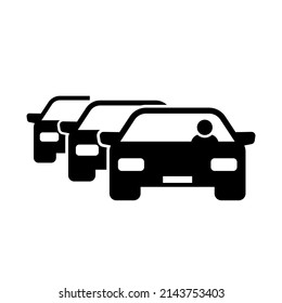 Carpool Icon. Car Sharing. Road Trip. Vector Icon Isolated On White Background.