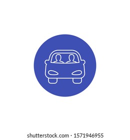 Carpool Icon, Line Vector Design