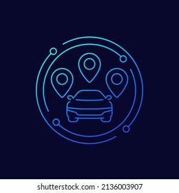 Carpool Line Icon With A Car