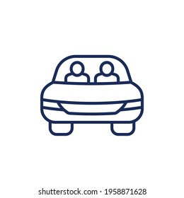 Carpool Line Icon On White