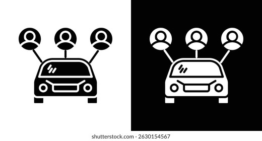 Carpool share icon concept, vector illustration