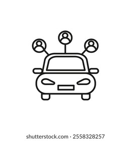 Carpool share icon Symbol mark in Outline style